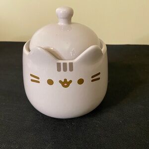 Pusheen White and Gold Ceramic Sugar Bowl